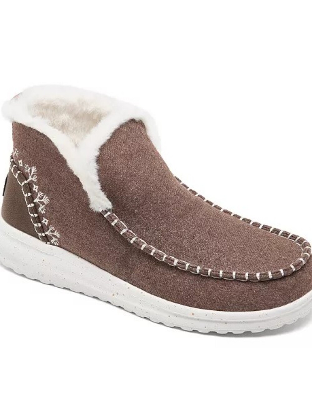NWOT Hey Dude Denny Wool Faux Shearling Booties. Color Walnut Size 7 - Picture 5 of 11